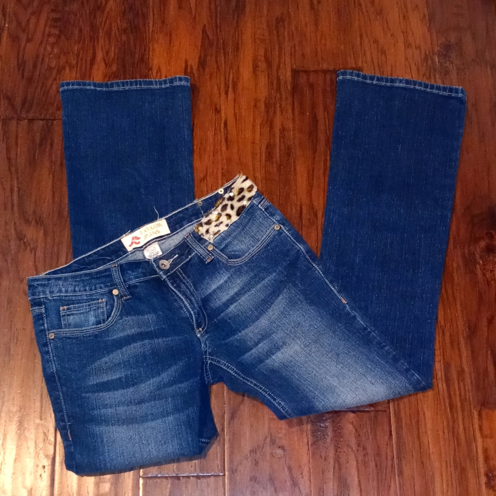 FARLOW Retro Vintage Jeans Leopard Print Bootcut y2k 11
